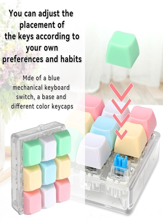 DEARIDAP Keyboard Fidget, 9-in-1 Keyboard Keychain Push Bubble Sensory Fidget Keychains, Anxiety and Stress Relief Gifts for Adults Friends (Rainbow Colors) - Image 4
